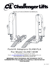 Challenger Lifts CLHM-FLA Installation & Operation Manual