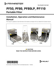 Welbilt Frymaster PF50 Installation, Operation And Maintenance Manual