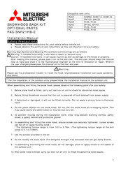 Mitsubishi Electric PAC-SNH21HB-E Installation Manual