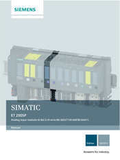 Siemens SIMATIC ET 200SP Manual