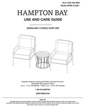 HAMPTON BAY 100 766 0891 Use And Care Manual