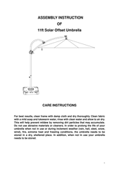 YOTRIO 11ft Solar Offset Umbrella Assembly Instruction Manual