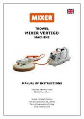 MIXER Vertigo Original Instructions Manual