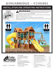 Cedar Summit KINGSBRIDGE F25050EI Installation And Operating Instructions Manual