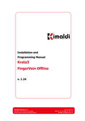 Kimaldi Kreta3 Installation And Programming Manual