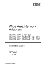 IBM PCI WAN MultiPort T1/E1 P92 Installation Manual