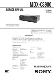 Sony MDX-C8900 Service Manual