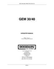 GOODWIN GEM 20 Series Operator's Manual