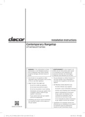 Dacor DTT48T960 Installation Instructions Manual