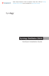 Synology DiskStation DS418 16TB-IW Hardware Installation Manual