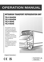 Mitsubishi TEJ130AE Operation Manual