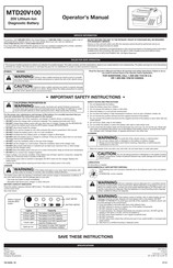 MTD MTD20V100 Operator's Manual
