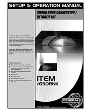 General 650RNK Setup & Operation Manual