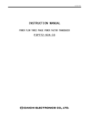 Daiichi Electronics FSPTT2-92A-33 Instruction Manual
