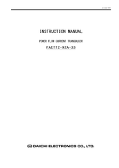 Daiichi Electronics FAETT2-92A-33 Instruction Manual