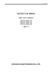 Daiichi Electronics SPTT2-92A-33 Instruction Manual