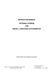 Hitachi L-2200U Instruction Manual