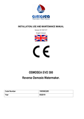 OSMOSEA EVO 300 Instructions For Installation, Use And Maintenance Manual
