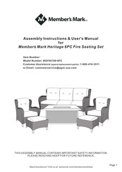 Member's Mark Heritage BGF05700-6FC Assembly Instructions & User Manual