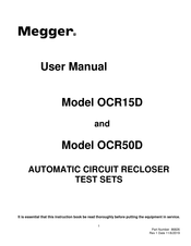 Megger OCR15D User Manual