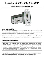 Intelix AVO-VGA2-WP Installation Manual