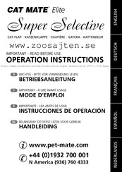 CAT MATE Elite Super Selective Operation Instructions Manual