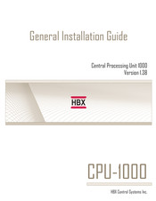 HBX CPU-1000 Installation Manual