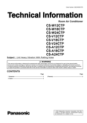 Panasonic CS-W12CTP Technical Information