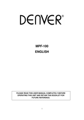 Denver MPF-100 Manual