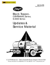 Etnyre Black-Topper CENTENNIAL S-2000 Series Service Material And Reference Tips