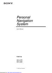 Sony nav-u NV-U70 User Manual