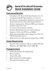 SIIG Ultra ATA Combo Quick Installation Manual
