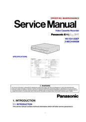 Panasonic NV-SV120EF Service Manual