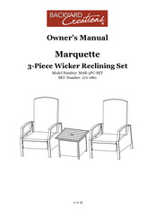 Backyard Creations Marquette MAR-3PC-SET Owner's Manual