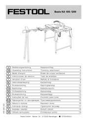Festool Basis KA 100 Operating Instructions Manual