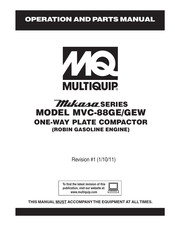 MQ Multiquip Mikasa MVC-88GE Operation And Parts Manual