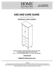 Home Decorators Collection BRISBANE BBGOL2467 Use And Care Manual