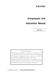 Ulvac SA115-C Instruction Manual