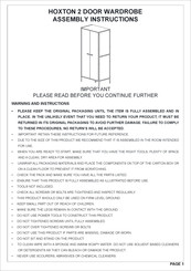 Archers Sleepcentre HOXTON Assembly Instructions Manual