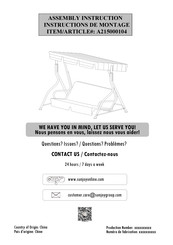 Sunjoy A215000104 Assembly Instruction Manual