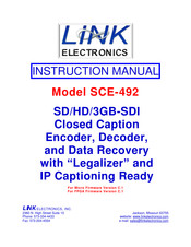 Link electronics SCE-492 Instruction Manual