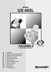 Sharp UX-465L Operation Manual