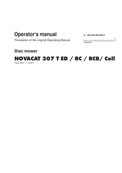 Pottinger NOVACAT 307 T ED Operator's Manual