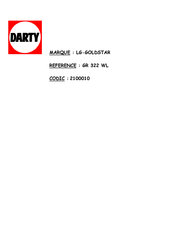 LG GR 322 WL Manual
