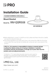 i-PRO WV-QSR508-W Installation Manual