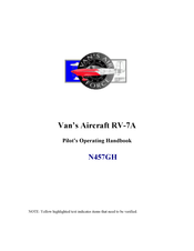 Van's Aircraft RV-7A Pilot Operating Handbook