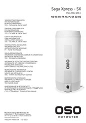 OSO HOTWATER SX 300 Manual