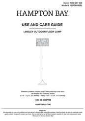Hampton Bay LINDLEY HDP06530BL Use And Care Manual