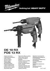 Milwaukee PDE 13 RX Original Instructions Manual