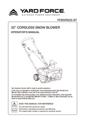 Yard force YF60VRX22-ST Operator's Manual